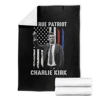 Charlie Kirk Tribute Throw Blanket A True Patriot Freedom American Flag - Wonder Print Shop