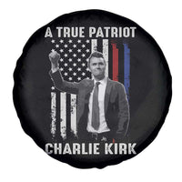 Charlie Kirk Tribute Spare Tire Cover A True Patriot Freedom American Flag - Wonder Print Shop