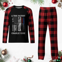 Charlie Kirk Tribute Plaid Pajama Set A True Patriot Freedom American Flag - Wonder Print Shop
