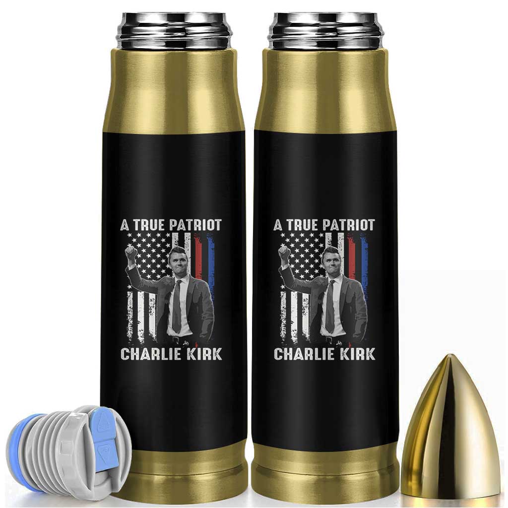 Charlie Kirk Tribute Bullet Tumbler A True Patriot Freedom American Flag - Wonder Print Shop