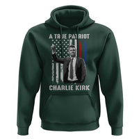 Charlie Kirk Tribute Hoodie A True Patriot Freedom American Flag - Wonder Print Shop