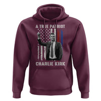 Charlie Kirk Tribute Hoodie A True Patriot Freedom American Flag - Wonder Print Shop