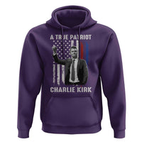 Charlie Kirk Tribute Hoodie A True Patriot Freedom American Flag - Wonder Print Shop