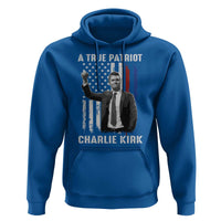 Charlie Kirk Tribute Hoodie A True Patriot Freedom American Flag - Wonder Print Shop