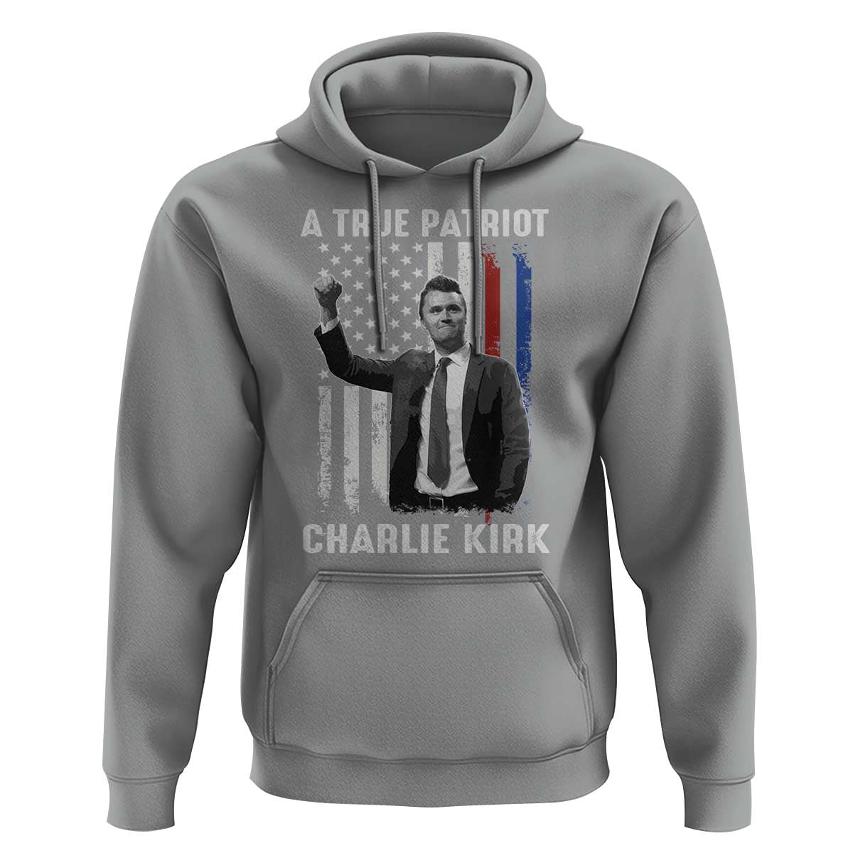 Charlie Kirk Tribute Hoodie A True Patriot Freedom American Flag - Wonder Print Shop