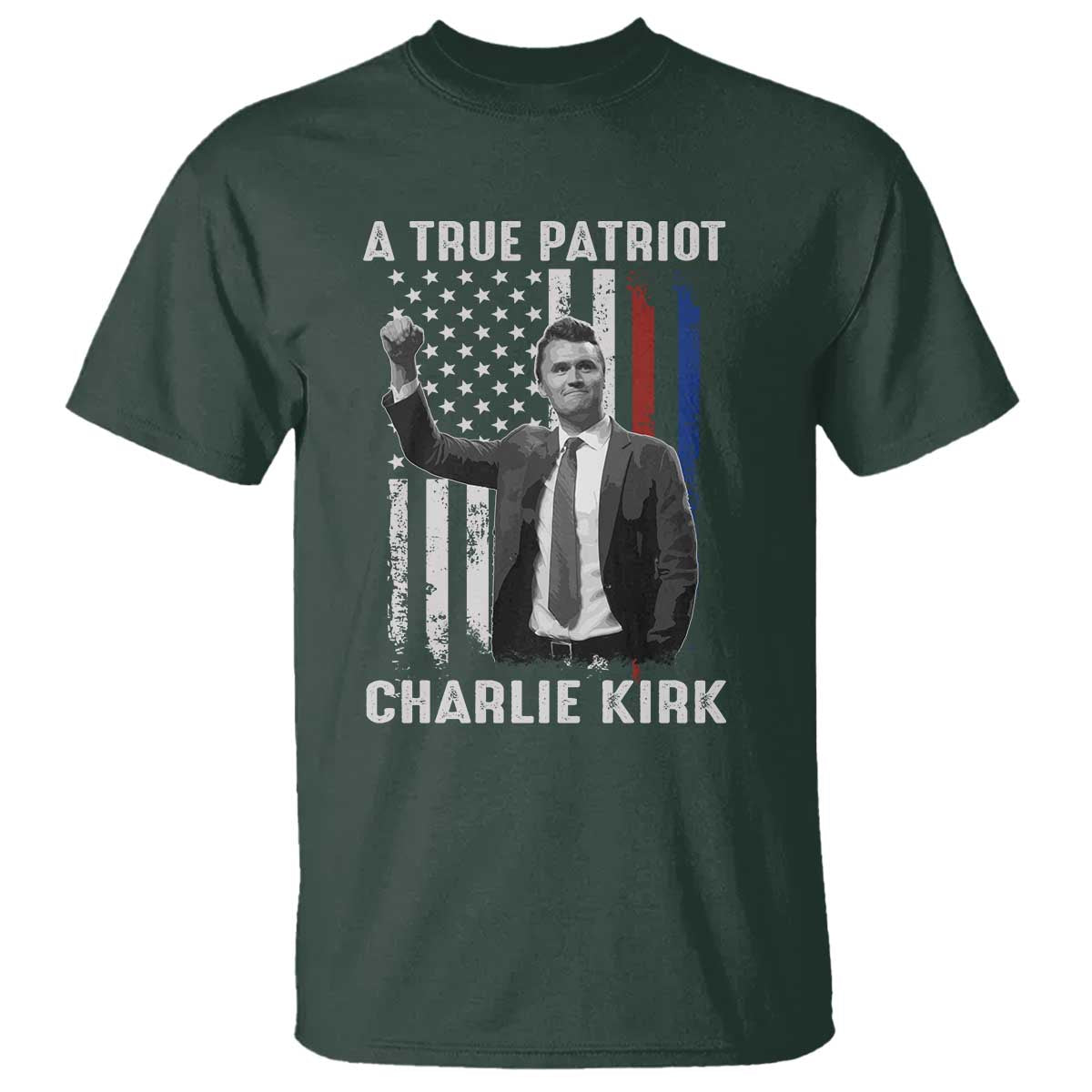 Charlie Kirk Tribute T Shirt A True Patriot Freedom American Flag - Wonder Print Shop