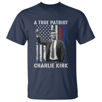 Charlie Kirk Tribute T Shirt A True Patriot Freedom American Flag - Wonder Print Shop