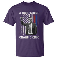 Charlie Kirk Tribute T Shirt A True Patriot Freedom American Flag - Wonder Print Shop