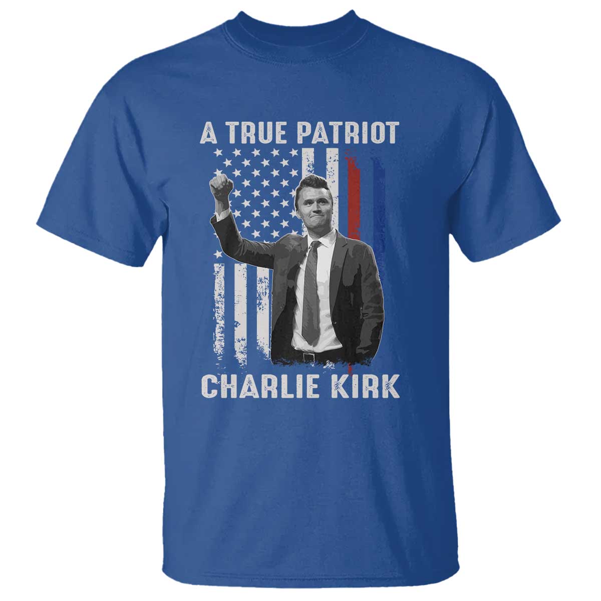 Charlie Kirk Tribute T Shirt A True Patriot Freedom American Flag - Wonder Print Shop
