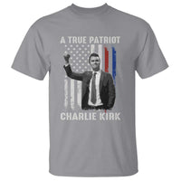 Charlie Kirk Tribute T Shirt A True Patriot Freedom American Flag - Wonder Print Shop