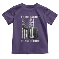 Charlie Kirk Tribute Toddler T Shirt A True Patriot Freedom American Flag - Wonder Print Shop