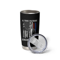 Charlie Kirk Tribute Tumbler Cup A True Patriot Freedom American Flag - Wonder Print Shop