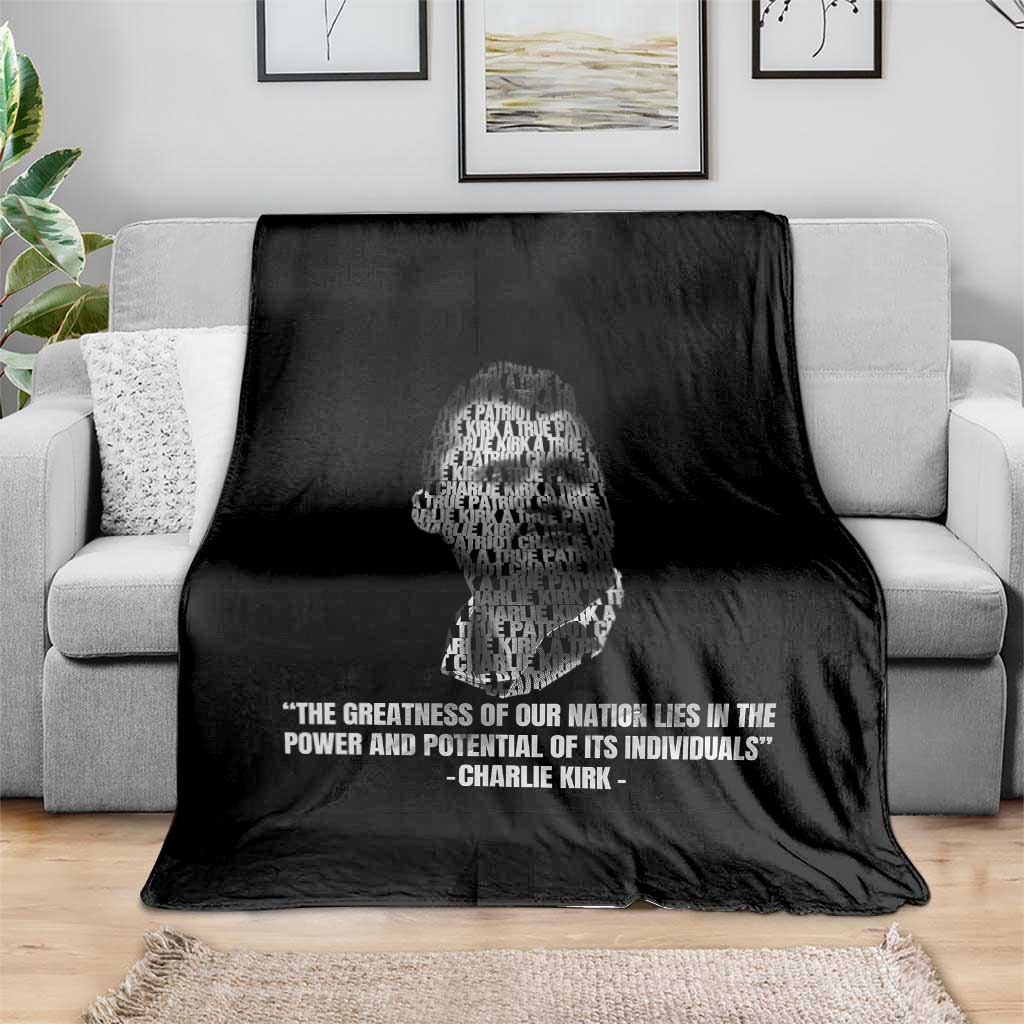 Charlie Kirk Legacy Throw Blanket Greatness of Our Nation American True Patriot - Wonder Print Shop
