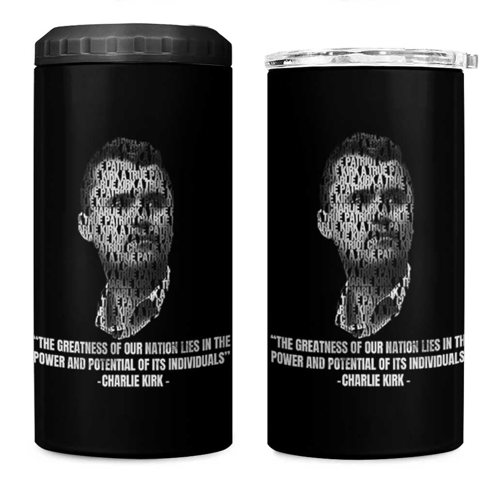 Charlie Kirk Legacy 4 in 1 Can Cooler Tumbler Greatness of Our Nation American True Patriot - Wonder Print Shop