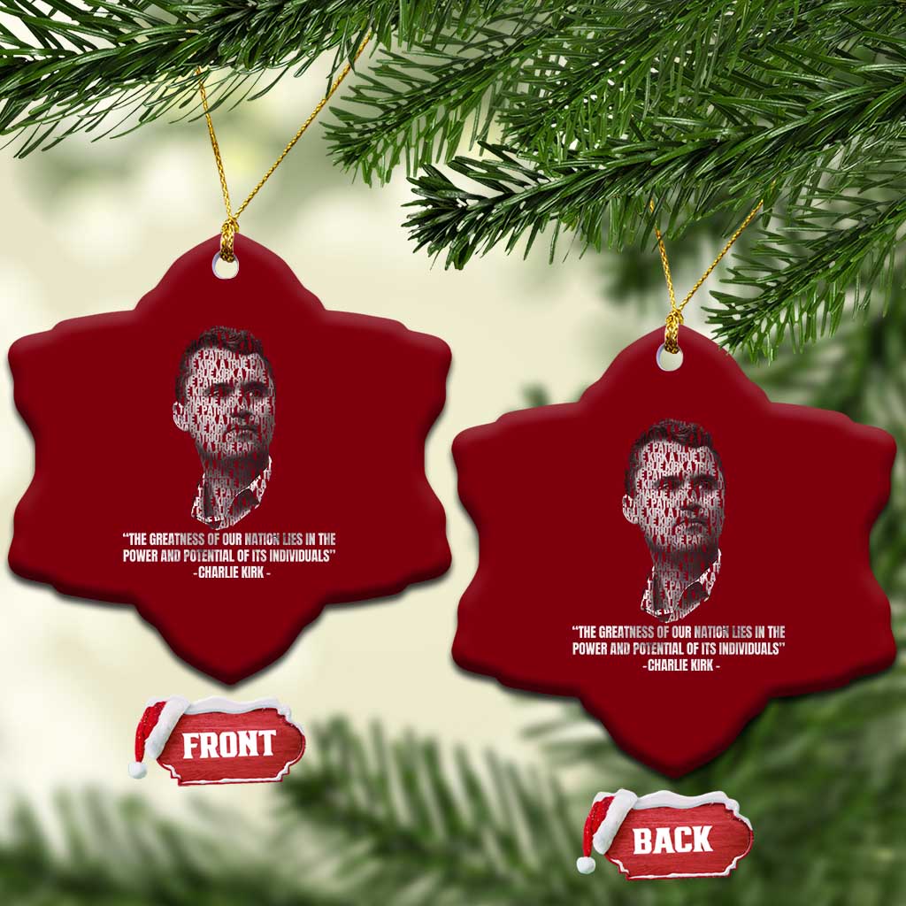 Charlie Kirk Legacy Ceramic Ornament Greatness of Our Nation American True Patriot - Wonder Print Shop