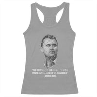 Charlie Kirk Legacy Racerback Tank Top Greatness of Our Nation American True Patriot - Wonder Print Shop