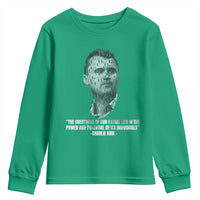 Charlie Kirk Legacy Youth Sweatshirt Greatness of Our Nation American True Patriot - Wonder Print Shop