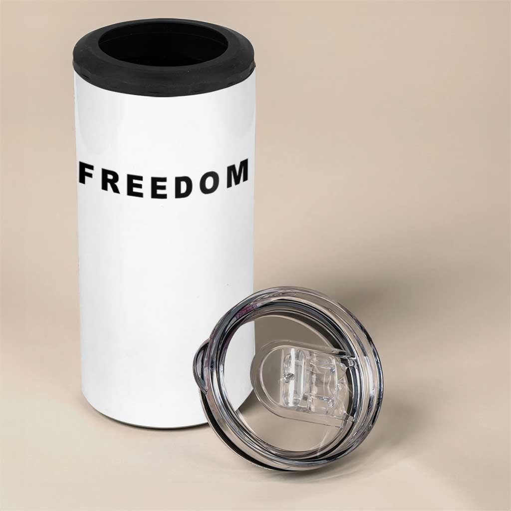 Freedom Statement 4 in 1 Can Cooler Tumbler Free Speech Charlie Kirk Tribute - Wonder Print Shop