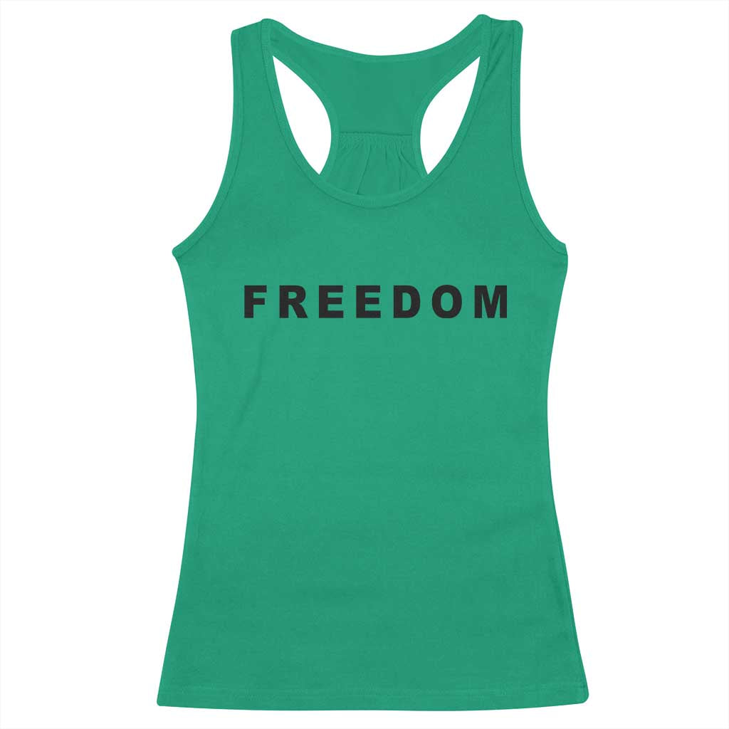 Freedom Statement Racerback Tank Top Free Speech Charlie Kirk Tribute - Wonder Print Shop