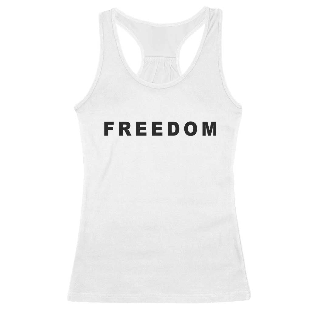 Freedom Statement Racerback Tank Top Free Speech Charlie Kirk Tribute - Wonder Print Shop