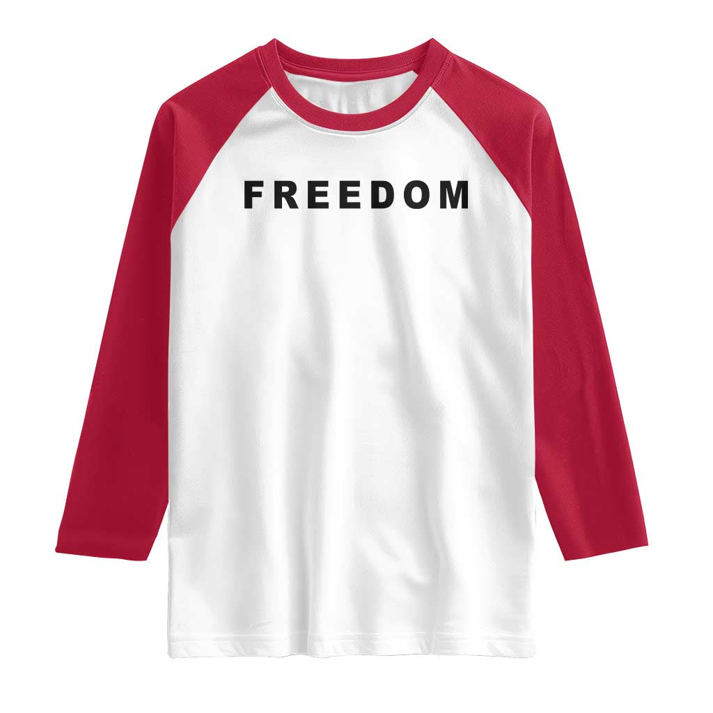 Freedom Statement Raglan Shirt Free Speech Charlie Kirk Tribute - Wonder Print Shop