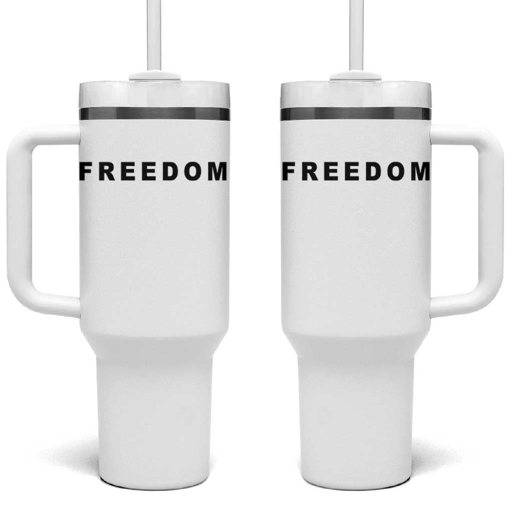 Freedom Statement Tumbler With Handle Free Speech Charlie Kirk Tribute - Wonder Print Shop