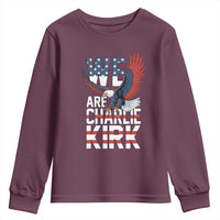 We Are Charlie Kirk Patriotic Youth Sweatshirt United We Stand Strong and Honor American Eagle Graphic - Wonder Print Shop