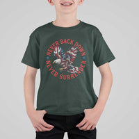 Patriotic American Eagle Graphic T Shirt For Kid Never Back Down Never Surrender Memorial for Freedom Fighters - Wonder Print Shop