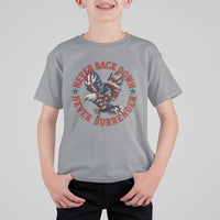 Patriotic American Eagle Graphic T Shirt For Kid Never Back Down Never Surrender Memorial for Freedom Fighters - Wonder Print Shop