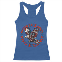 Patriotic American Eagle Graphic Racerback Tank Top Never Back Down Never Surrender Memorial for Freedom Fighters - Wonder Print Shop