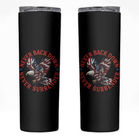 Patriotic American Eagle Graphic Skinny Tumbler Never Back Down Never Surrender Memorial for Freedom Fighters - Wonder Print Shop