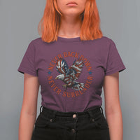 Patriotic American Eagle Graphic T Shirt For Women Never Back Down Never Surrender Memorial for Freedom Fighters - Wonder Print Shop