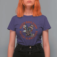 Patriotic American Eagle Graphic T Shirt For Women Never Back Down Never Surrender Memorial for Freedom Fighters - Wonder Print Shop