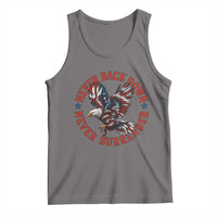 Patriotic American Eagle Graphic Tank Top Never Back Down Never Surrender Memorial for Freedom Fighters - Wonder Print Shop
