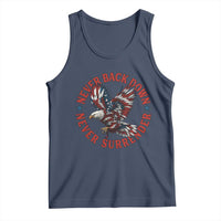 Patriotic American Eagle Graphic Tank Top Never Back Down Never Surrender Memorial for Freedom Fighters - Wonder Print Shop