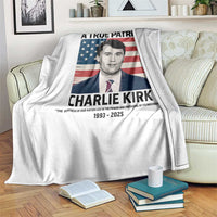 A True Patriot Memorial Throw Blanket Charlie Kirk Legacy The Greatness of Our Nation - Wonder Print Shop