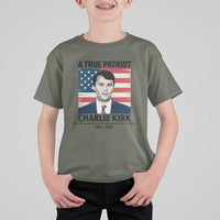 A True Patriot Memorial T Shirt For Kid Charlie Kirk Legacy The Greatness of Our Nation - Wonder Print Shop