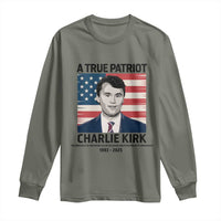 A True Patriot Memorial Long Sleeve Shirt Charlie Kirk Legacy The Greatness of Our Nation - Wonder Print Shop