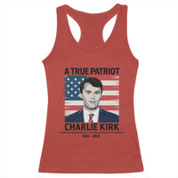 A True Patriot Memorial Racerback Tank Top Charlie Kirk Legacy The Greatness of Our Nation - Wonder Print Shop