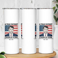 A True Patriot Memorial Skinny Tumbler Charlie Kirk Legacy The Greatness of Our Nation - Wonder Print Shop