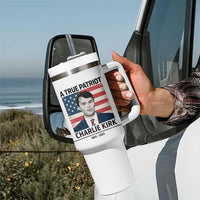 A True Patriot Memorial Tumbler With Handle Charlie Kirk Legacy The Greatness of Our Nation - Wonder Print Shop