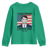 A True Patriot Memorial Youth Sweatshirt Charlie Kirk Legacy The Greatness of Our Nation - Wonder Print Shop