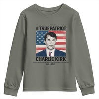 A True Patriot Memorial Youth Sweatshirt Charlie Kirk Legacy The Greatness of Our Nation - Wonder Print Shop