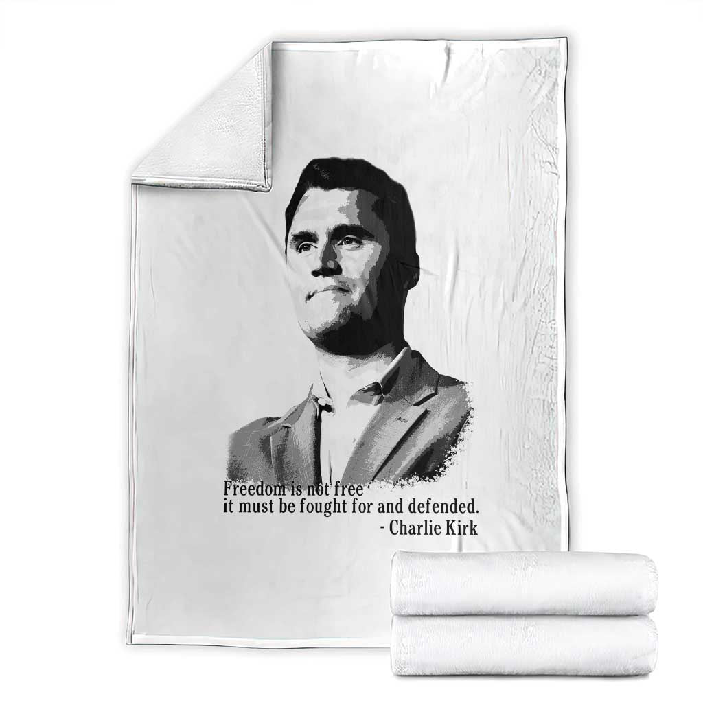 Freedom Is Not Free Throw Blanket Defender of Liberty Charlie Kirk Tribute - Wonder Print Shop