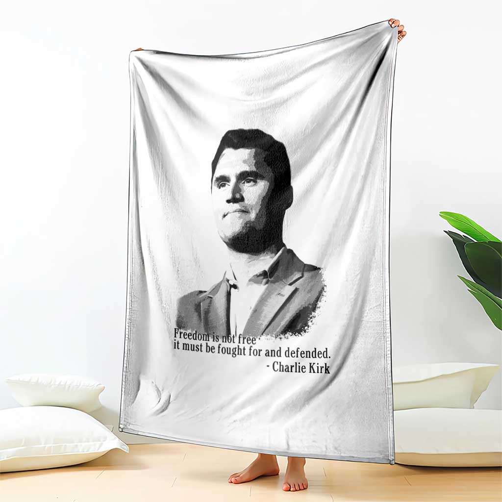 Freedom Is Not Free Throw Blanket Defender of Liberty Charlie Kirk Tribute - Wonder Print Shop