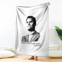 Freedom Is Not Free Throw Blanket Defender of Liberty Charlie Kirk Tribute - Wonder Print Shop