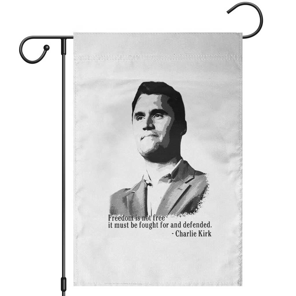 Freedom Is Not Free Garden Flag Defender of Liberty Charlie Kirk Tribute - Wonder Print Shop
