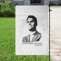 Freedom Is Not Free Garden Flag Defender of Liberty Charlie Kirk Tribute - Wonder Print Shop