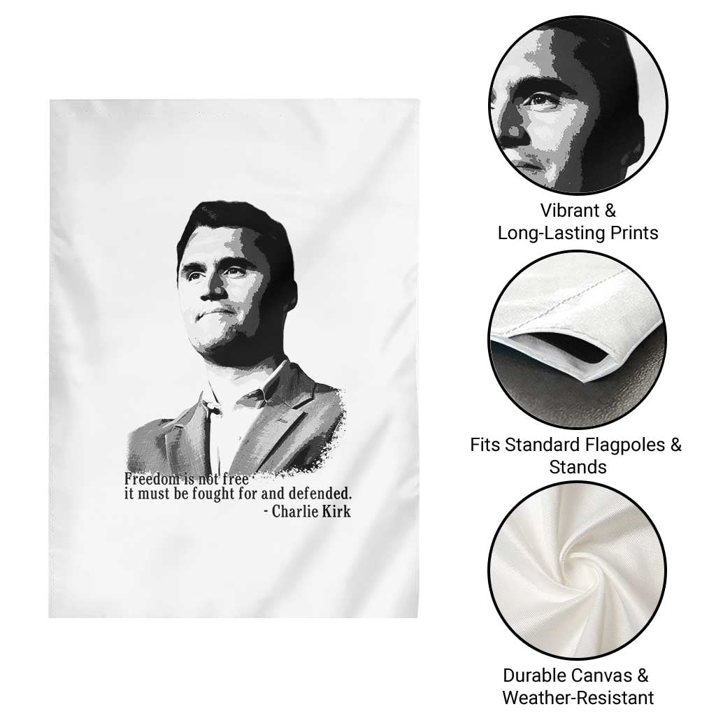 Freedom Is Not Free Garden Flag Defender of Liberty Charlie Kirk Tribute - Wonder Print Shop