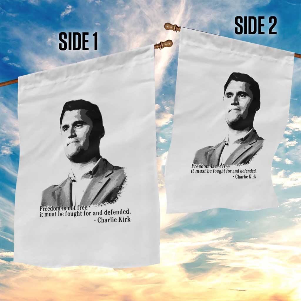 Freedom Is Not Free Garden Flag Defender of Liberty Charlie Kirk Tribute - Wonder Print Shop
